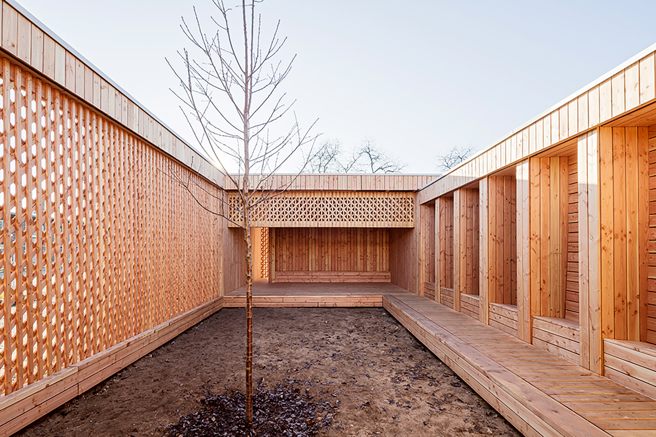 Centro Comunitario di Mannheim, patio interno.