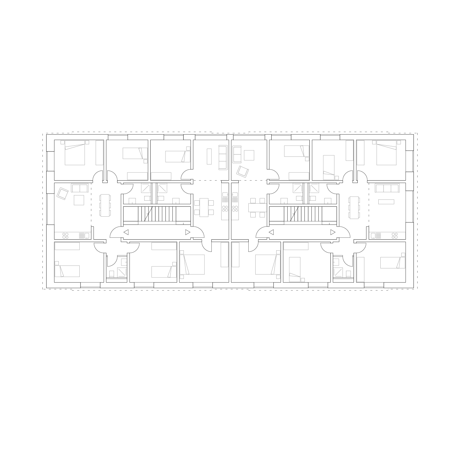 Pianta del primo piano della casa per la popolazione migrante.