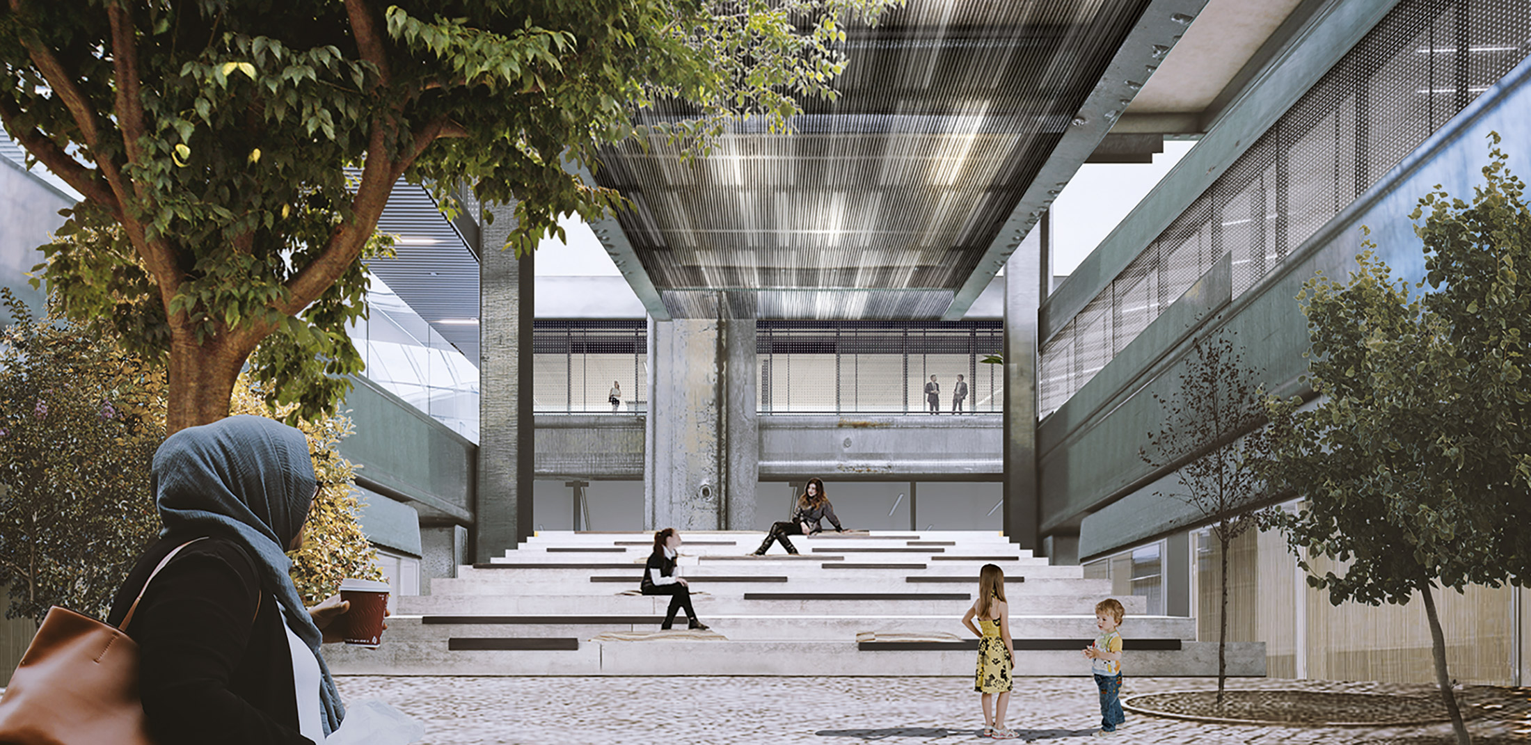 5° rango, 4° premio: «Atrio» Architettura: Ensamble Studio SL, Madrid (ES) Specialisti: Monotti ingegneri consulenti SA, R. Úrculo Ingenieros