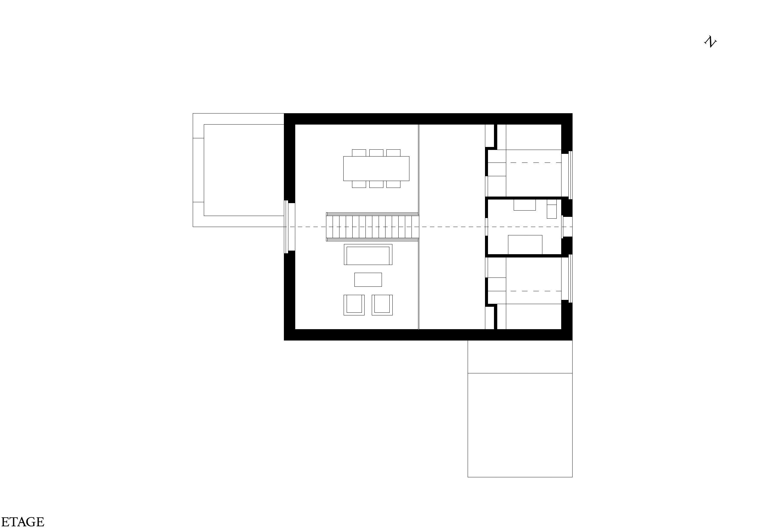 Plan étage Maison à La Côte (VD) Architectes: Envar, Nyon Réalisation: 2016 Volume SIA 416: 786 m3 Coût CFC 2, 4 et 5: 825000.– TTC