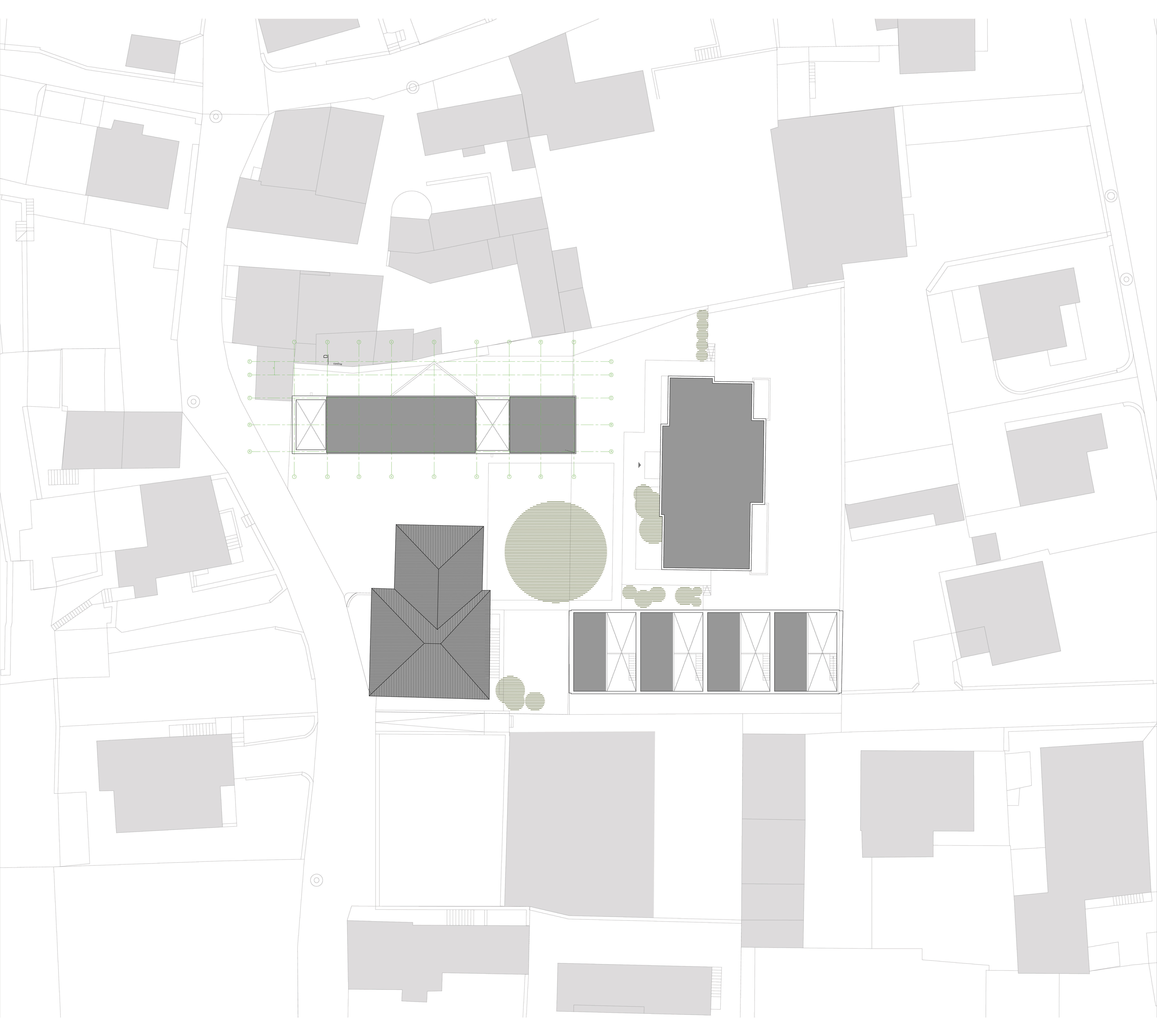 Plan de situation Casa ex parrocchiale, Monte Carasso (TI) Architecte: Guidotti Architetti, Monte Carasso Réalisation: 2016-2017