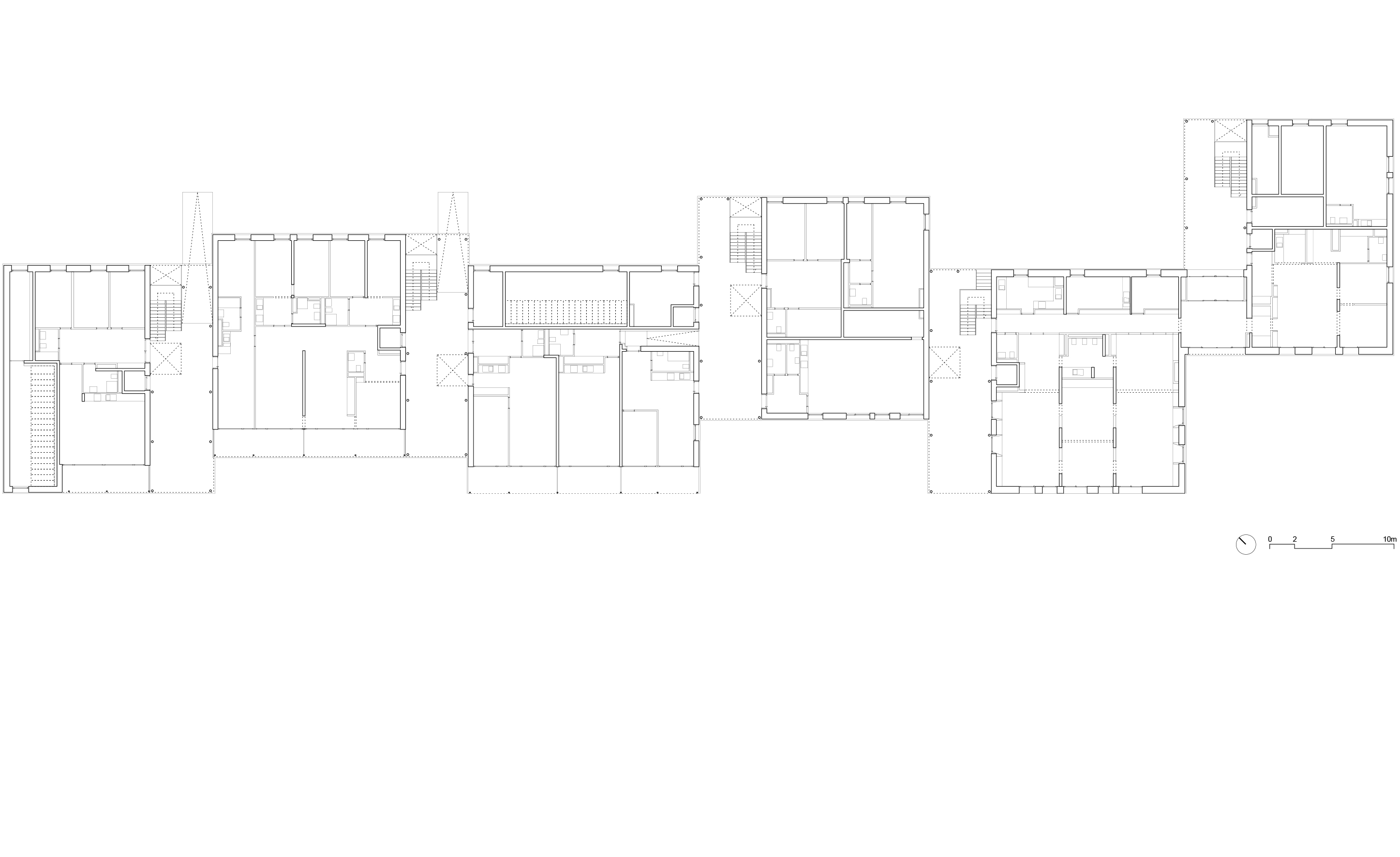 1 Plan du rez-de-chaussée. Les paliers généreux sont partagés par deux appartements à chaque étage.