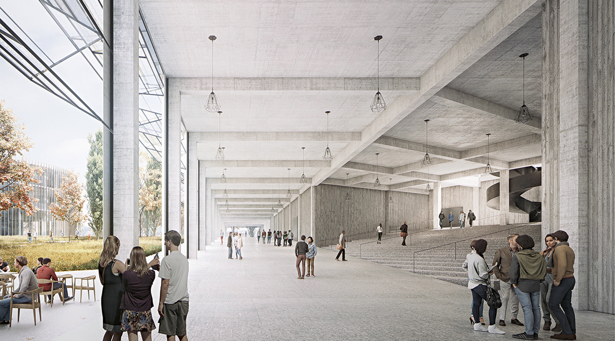 Mit der gross­zügigen «inneren Strasse» haben wulf architekten die Erschliessung des Projekts «Dreierlei» gestaltet.