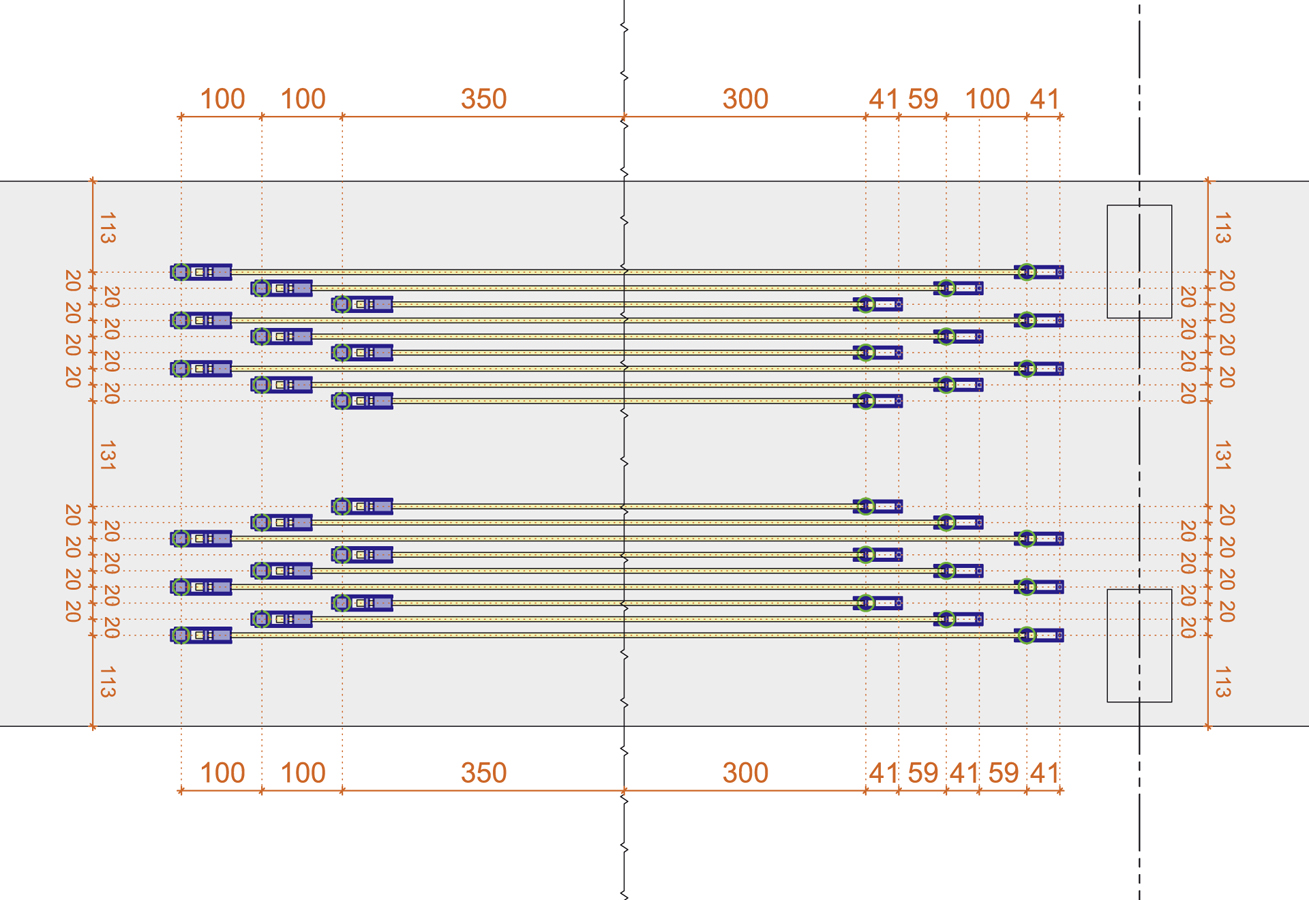 Grundriss der Spannsystems.