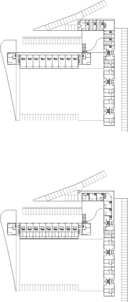 Edificio Morenal, Monte Carasso, 1996. Pianta secondo piano (Pianta: Luigi Snozzi, Guidotti architetti)