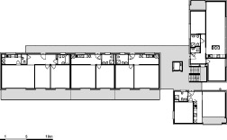 Stabile d’angolo Recto Verso a Lugano Molino Nuovo, 2009. Cfr. Archi 5/2010. Pianta dei piani primo e secondo (Pianta: Giorgio Grasso, Massimo Giordani)