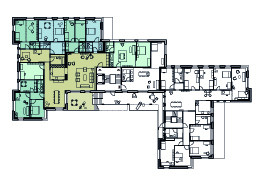 Adrian Streich Architekten, schema dei moduli abitativi, ampliamento Kraftwerk 2, Zurigo Höngg, 2011. (Foto: Michael Egloff)