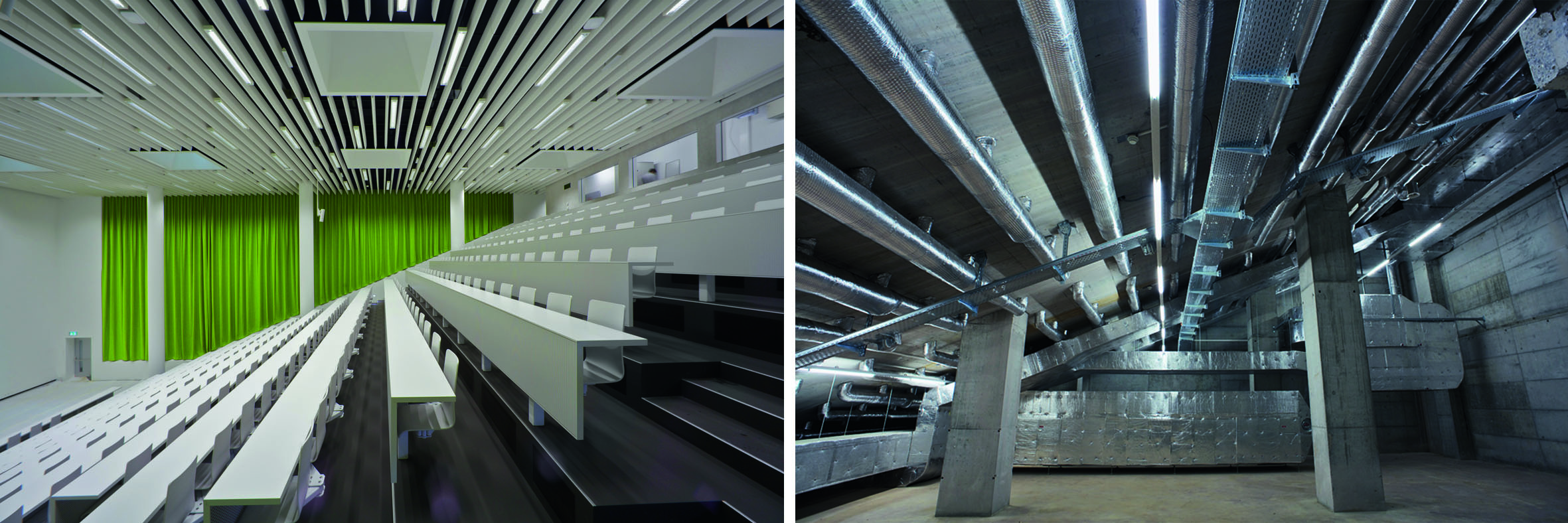 Positiv-negativ: der grosse Hörsaal und seine «Eingeweide»