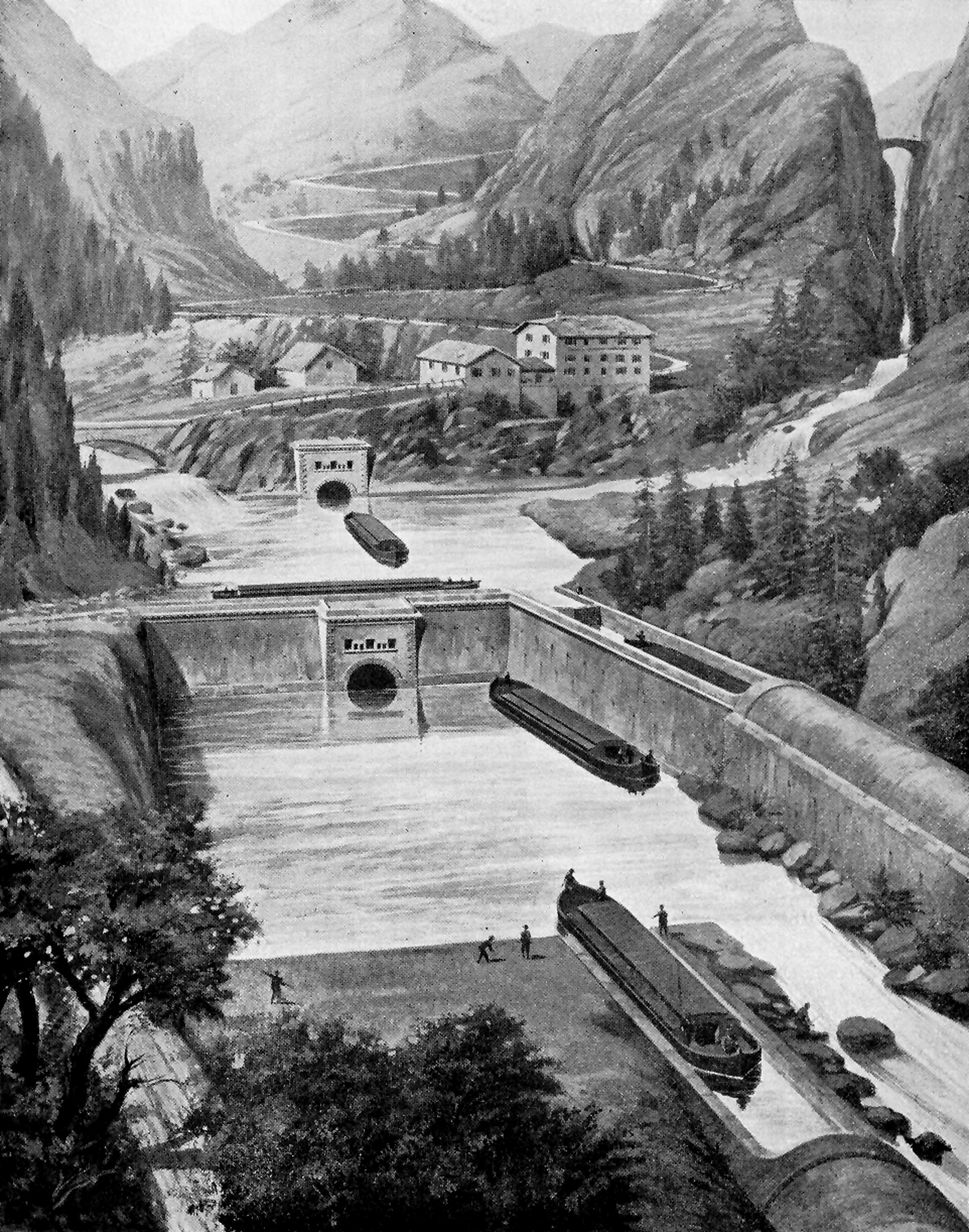 Ein Portal des 15?km langen Kanaltunnels unter dem Splügenpass