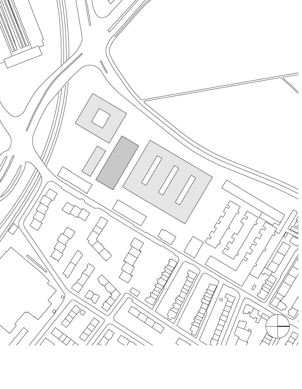 Lageplan: Von-Roll-Areal am westlichen Ende des Berner Länggassquartiers mit Weichenbauhalle