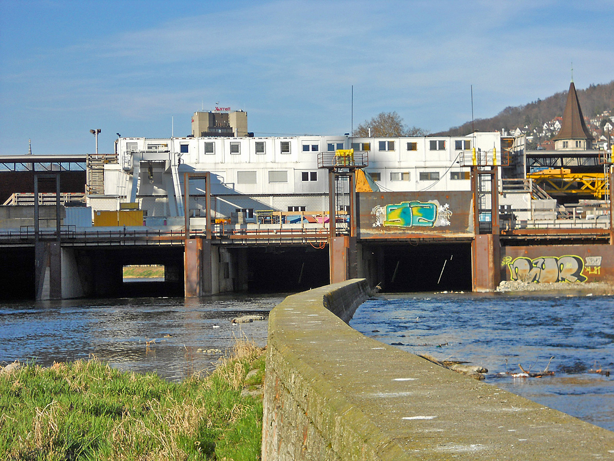Baustelle beim Hauptbahnhof kurz vor Abschluss der Arbeiten in den Sihldurchlässen