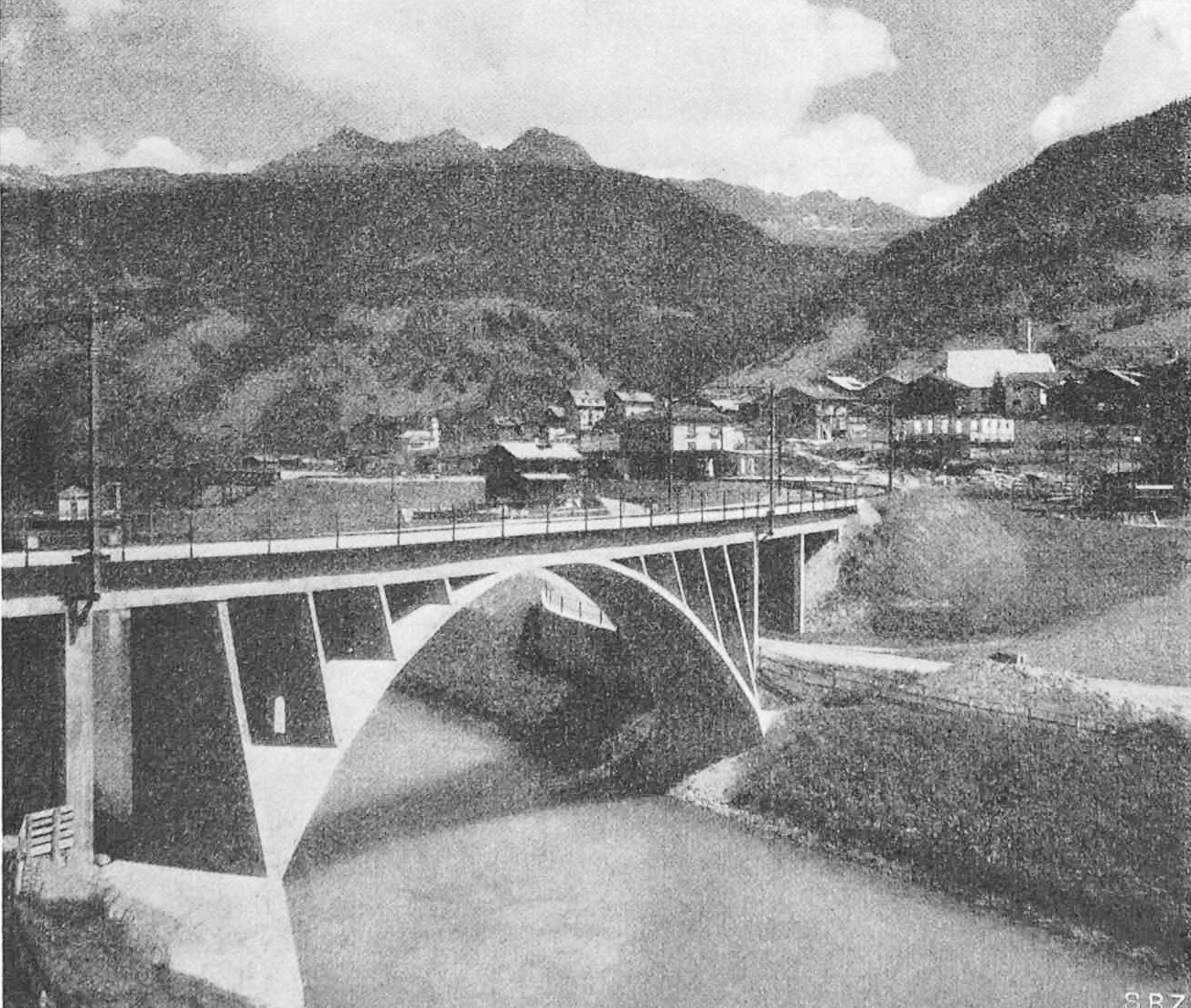 Die alte RHB-Brücke bei Klosters von Robert Maillart, 1930