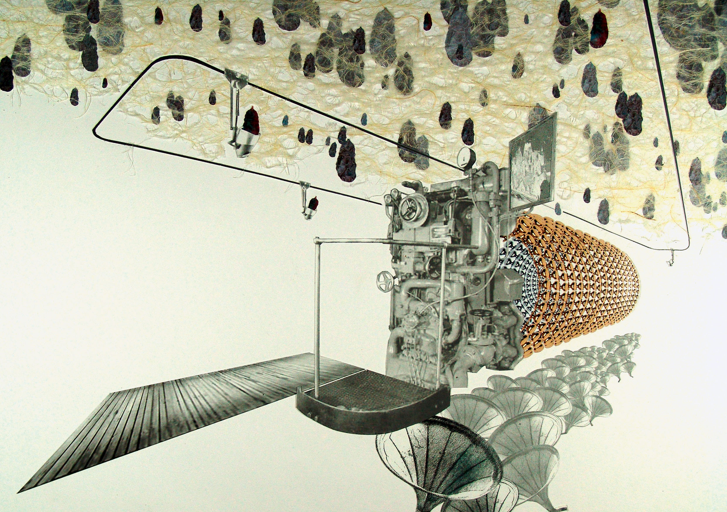 Collage: Maschine zum Ernten von Geschichtskokons (Collage: Markus Seifermann)