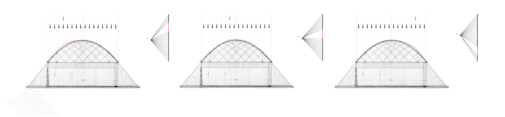 Interaktive grafische Darstellung des Tragverhaltens unter dem Einfluss einer beweglichen Nutzlast. (Grafiken: eQUILIBRIUM, block.arch.ethz.ch/equilibrium)