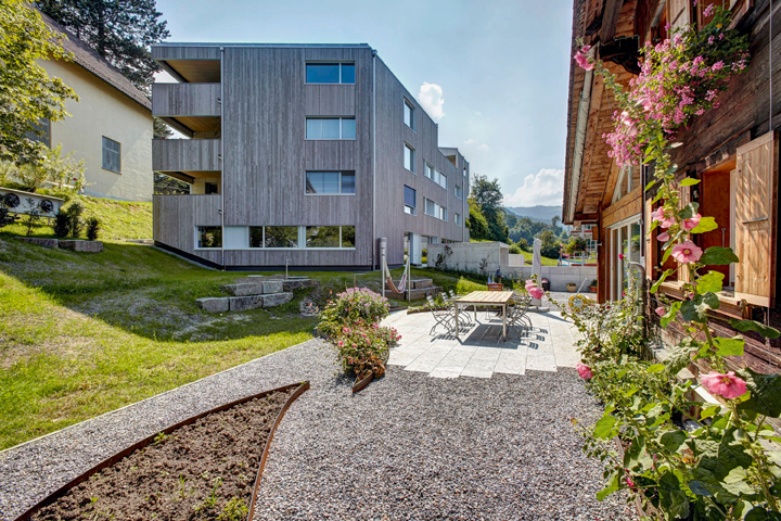 Bei einigen Kritierien sind kleinere Gebäude wie das ­Mehrfamilienhaus Kirchrainweg in Kriens im Nachteil. (Foto: Fotoagentur Aura)