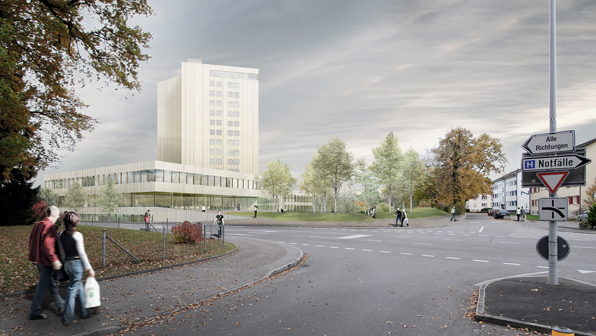 Im Rahmen der Gesamterneuerung der Höheren Fachschule Gesundheit und Soziales Aarau werden die Unterrichtsräume an der Südallee 22 konzentriert und die Pflegeschule im Hochhaus zu Büroräumen umgenutzt.