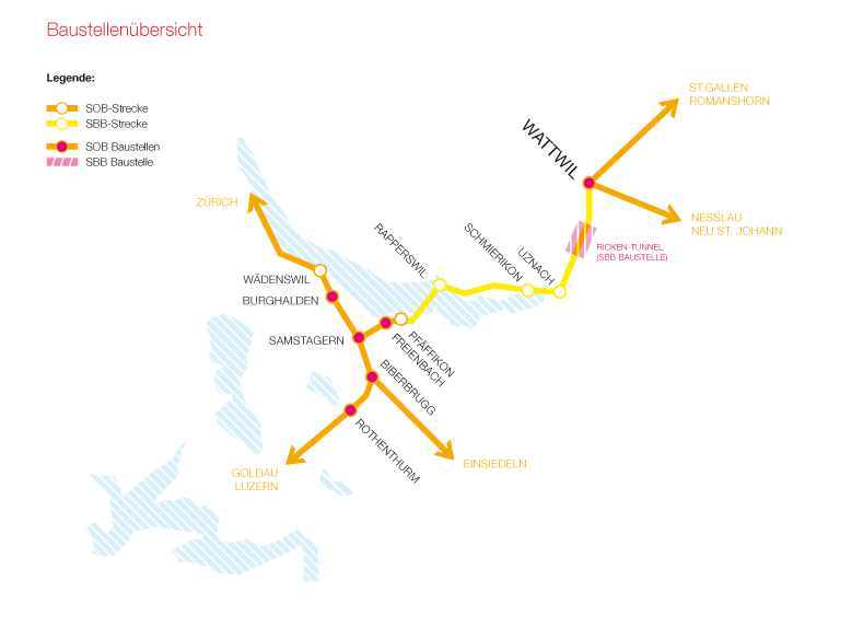 Die SOB baute 2013 die Bahnhöfe in Rothenthurm, Freienbach, Samstagern und Burghalden um. Die Reisenden können nun auch hier die Züge barrierefrei erreichen. Damit sind 19 der 34 Stationen der SOB angepasst. Bis 2016 sollen 24 Bahnhöfe den Anforderungen d
