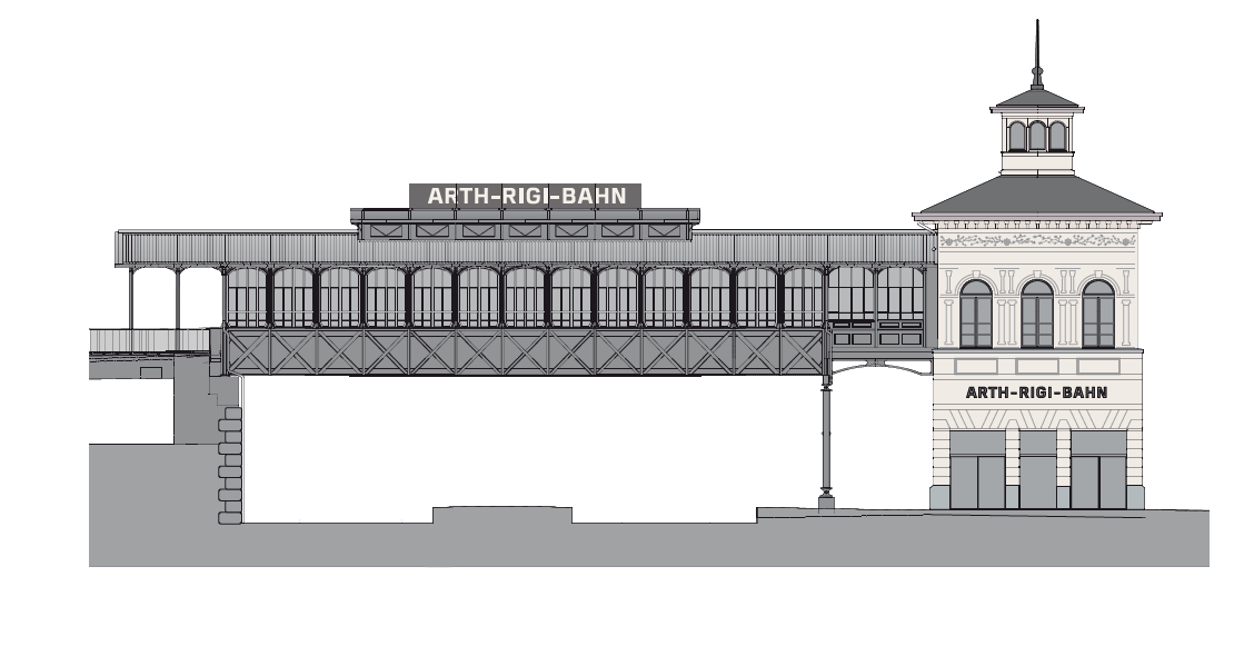 Ansicht des Hochperrons, wie er sich nach der Fertigstellung ab 2016 zeigen wird. (Plan: Cadosch &amp; Zimmermann)