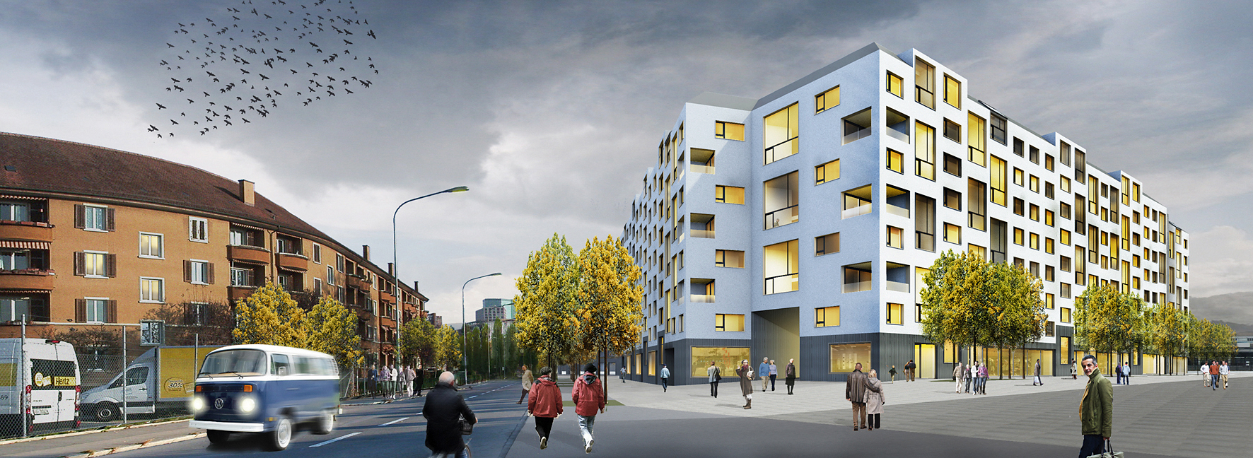 Das Siegerprojekt für die städtische Wohnsiedlung Hardturm in Zürich West von 2012.