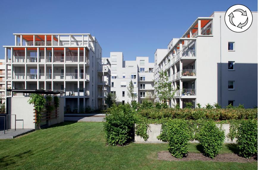 Rheinallee, Ludwigshafen (D): Über dem Boden wurde nur Recyclingbeton verwendet; darunter wäre mehr möglich gewesen.