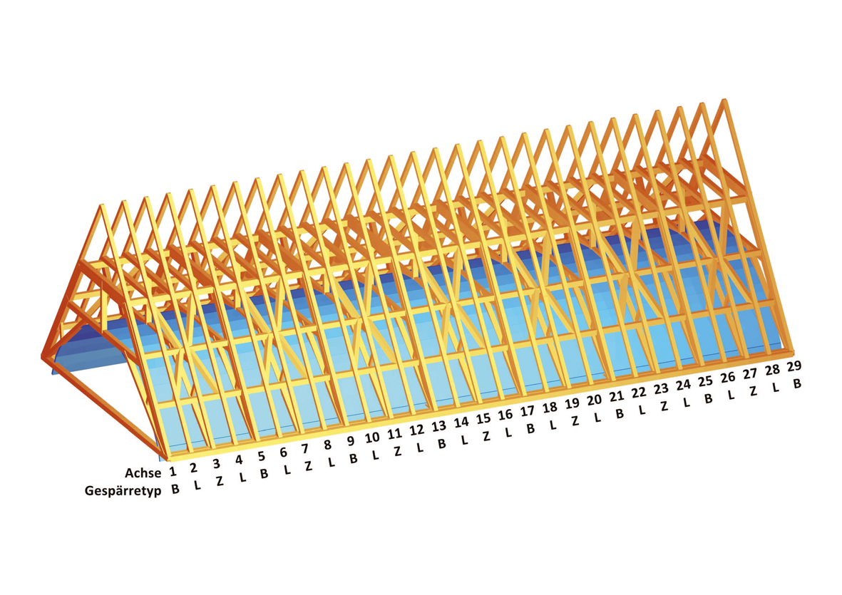1. Preis Ingenieurwesen: Der statische Nachweis beweist, dass der Ersatz der Zugbänder durch Gewölbestreben im 18. Jahrhundert zur Auslenkung der Aussenmauer führte. (Plan: Projektverfasser)