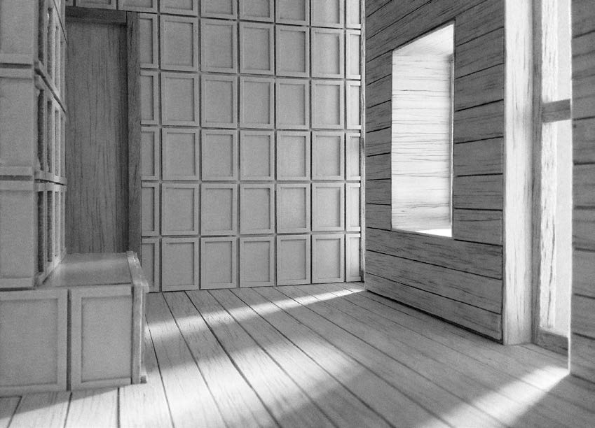 Anerkennung: «Schichtwechsel ehemalige Basaltstein AG Buchs SG» (Bachelorarbeit Architektur), Dinah Brütsch, Universität Liechtenstein.