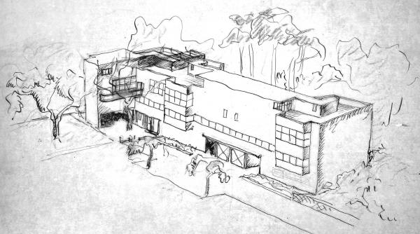 Villas La Roche et Jeanneret, Paris (1923-25). Dessin de Le Corbusier 81923 / � ProLitteris, Zurich)
