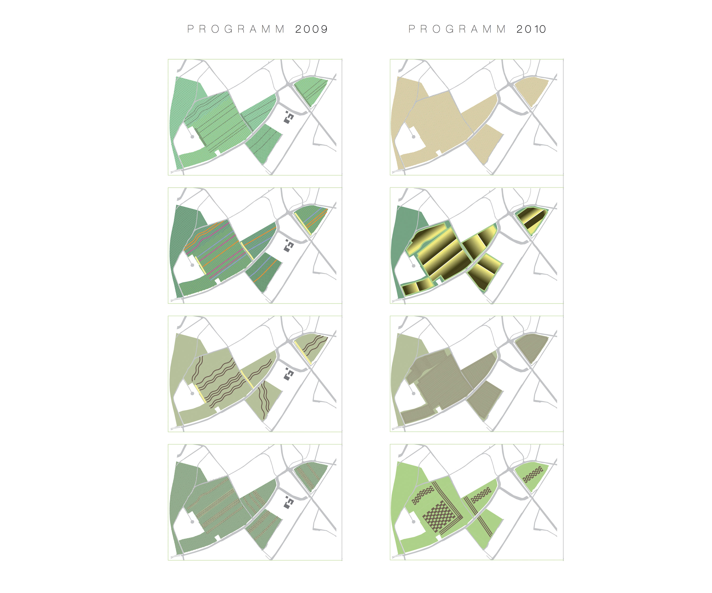 Tavole con il programma complessivo degli interventi, ar ticolato in due anni (Grafiche: Paolo L. Bürgi)