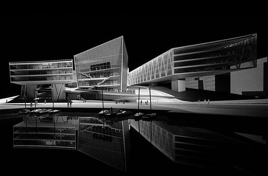 Zaha Hadid Architetti, Plastico Opera di Cardiff, Regno Unito 1994.