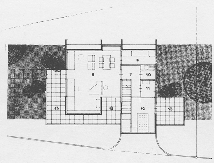 Pianta Casa Sgrizzi, Savosa, 1958-60 (Pianta: AAT)