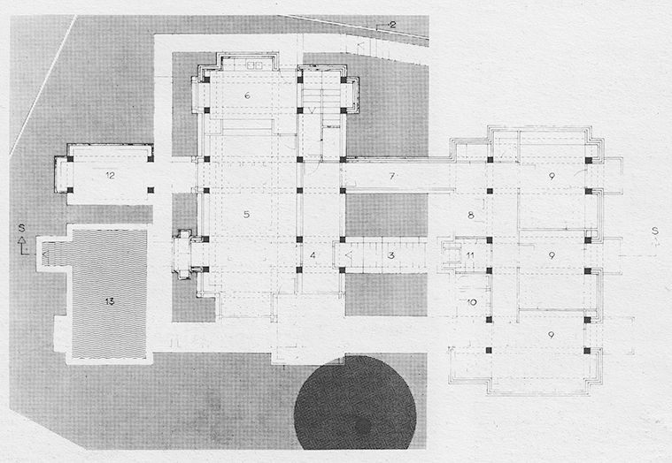 Pianta Casa dei Pini, Vacallo, 1962-63 (Pianta: AAT)