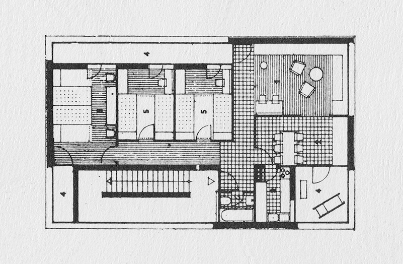 Panta Casa plurifamiliare, Ravecchio, 1948-50 (Pianta: AAT)