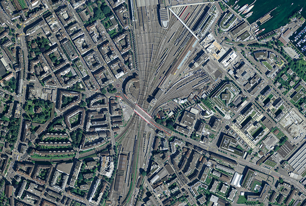 Città di Lucerna, situazione (Immagine: swissimage 2013 swisstopo - BA 140024)