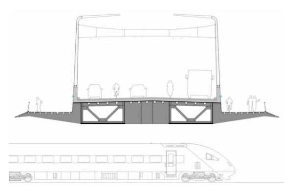 Sezione trasversale. (Sezione: Guscetti &amp; Tournier ingénieurs)