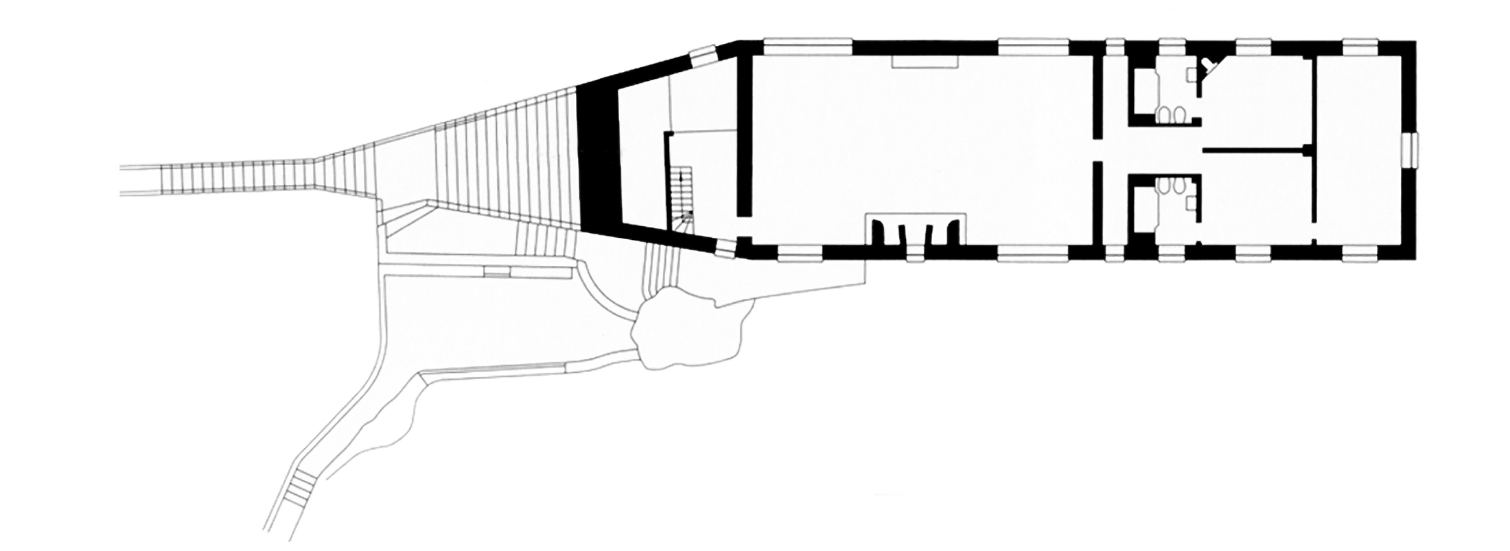 Casa Malaparte, pianta del piano principale. (Fonte: Andrea Jemolo, 1988)