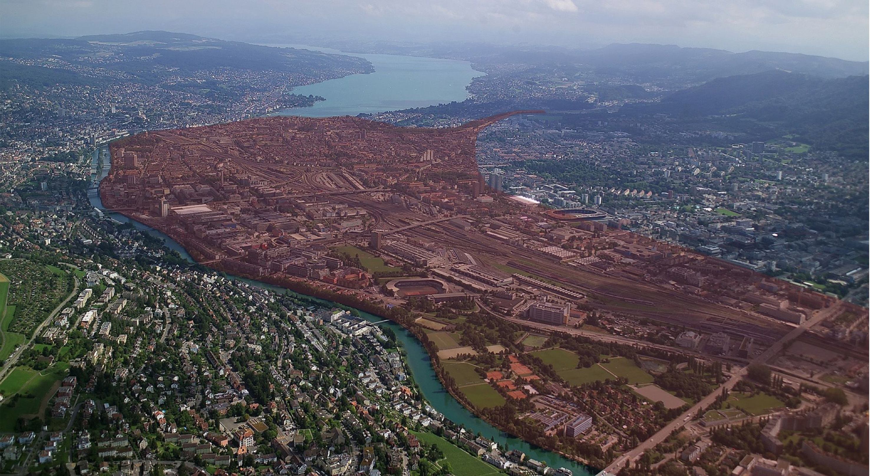 Die Stadt Zürich liegt auf dem natürlichen Schwemmkegel der Sihl