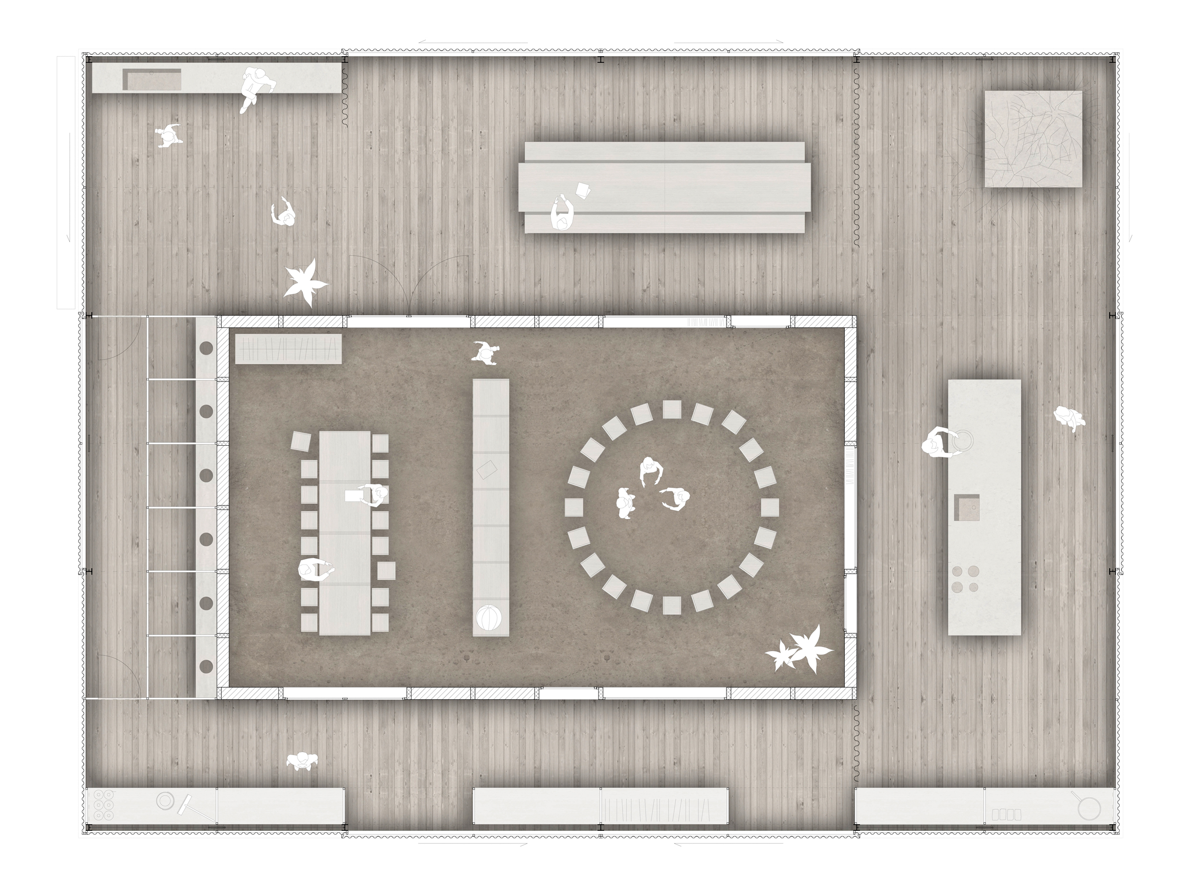 Grundriss des neuen Kindergartens
