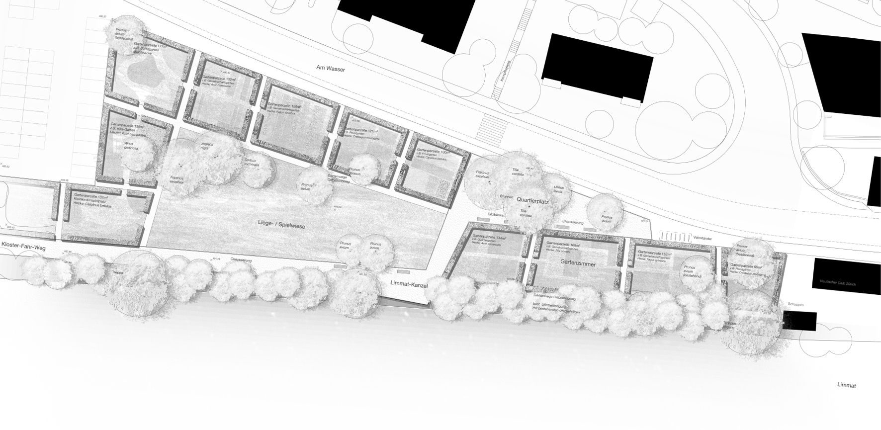 Park am Wasser mit Quartierplatz: Siegerprojekt «H. Societas».