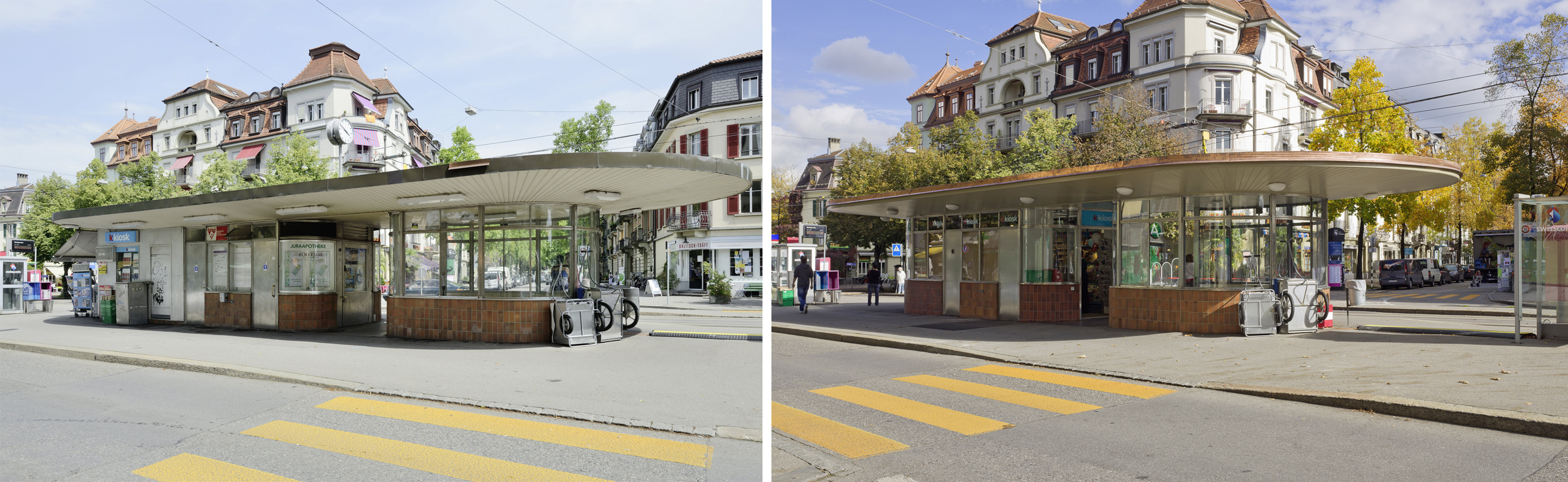 Vor der Renovation (links) und danach (rechts)