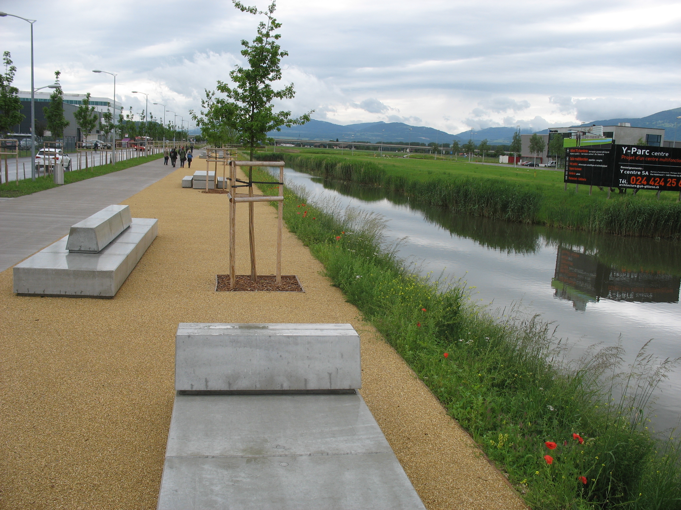 Auszeichnung: Yverdon-les-Bains: Landschaftsumgestaltung und Neugestaltung des öffentlichen Raumes beim Y-Park sowie der Sallaz-Unterführung. (Foto: zvg Fussverkehr Schweiz)