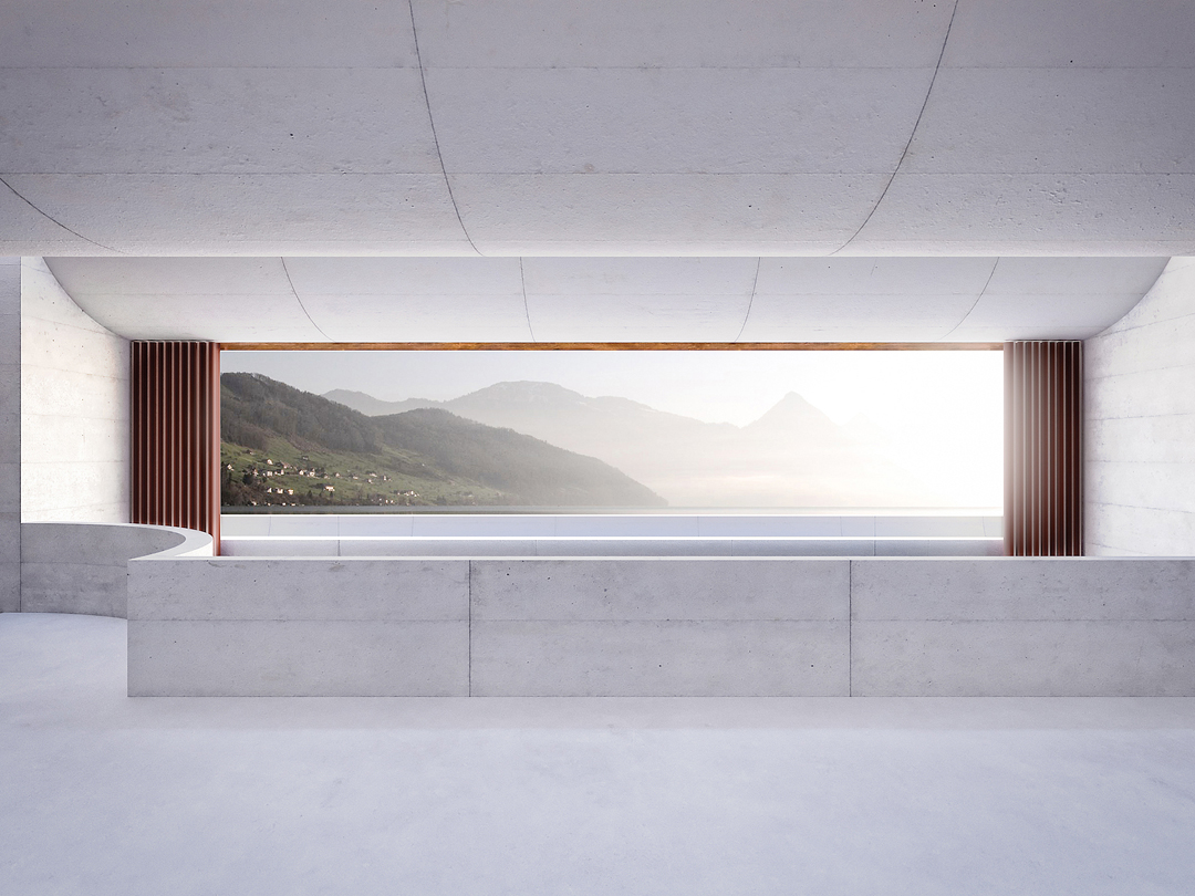 Mehrzweckhalle Seefeld in Buochs, Architektur: Angela Deuber. (Rendering: � Meyer Dudesek)