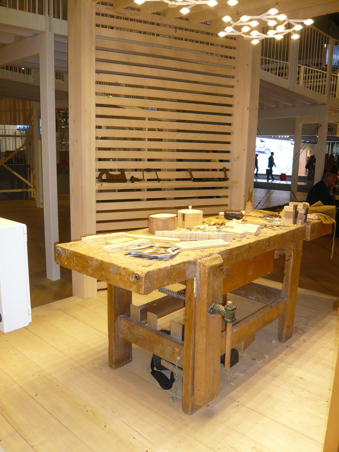 Ein Werkplatz im Laboratorium der Passegiata.