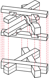 Holzkonstruktion für den Haesley Nine Bridges Golf Club in Yeoju des Architekten Shigeru Ban (Bild: designtoproduction)