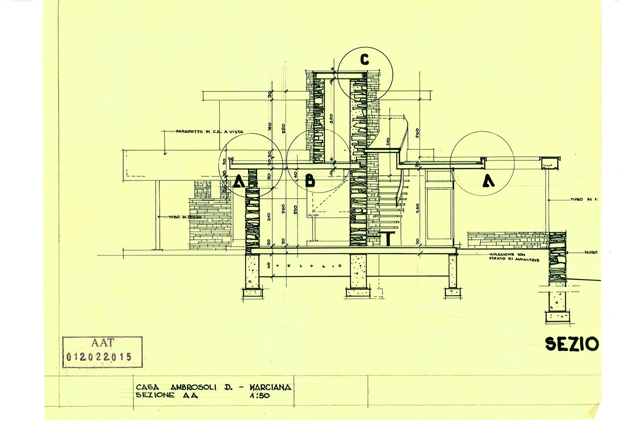 Sezione trasversale (Pianta: Archivio Architetti Ticinesi)