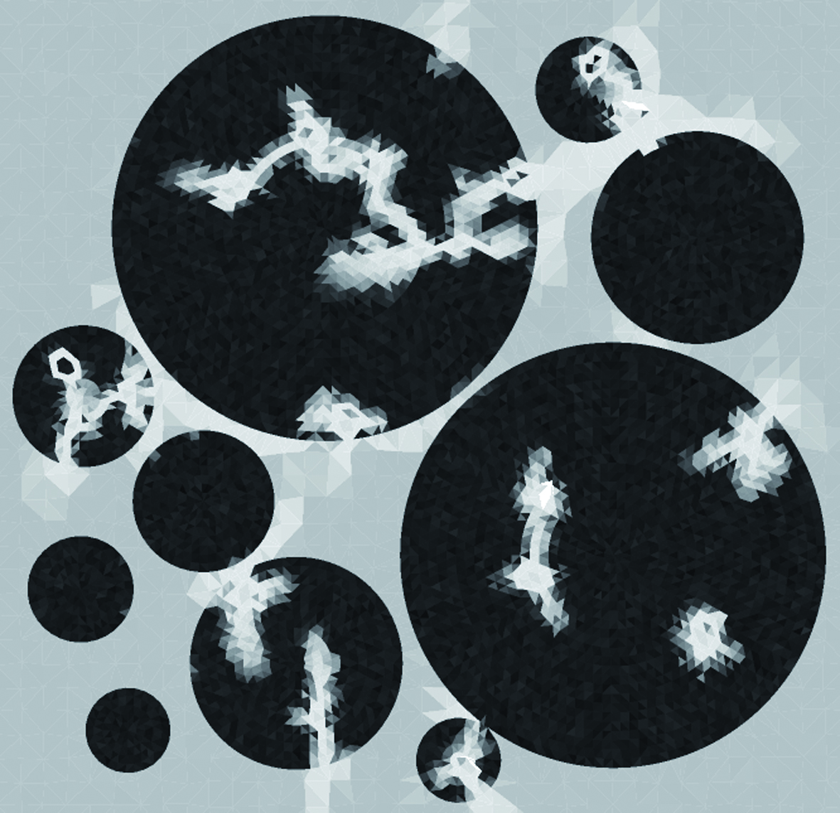 Profil de fissures simulé par éléments finis en deux dimensions