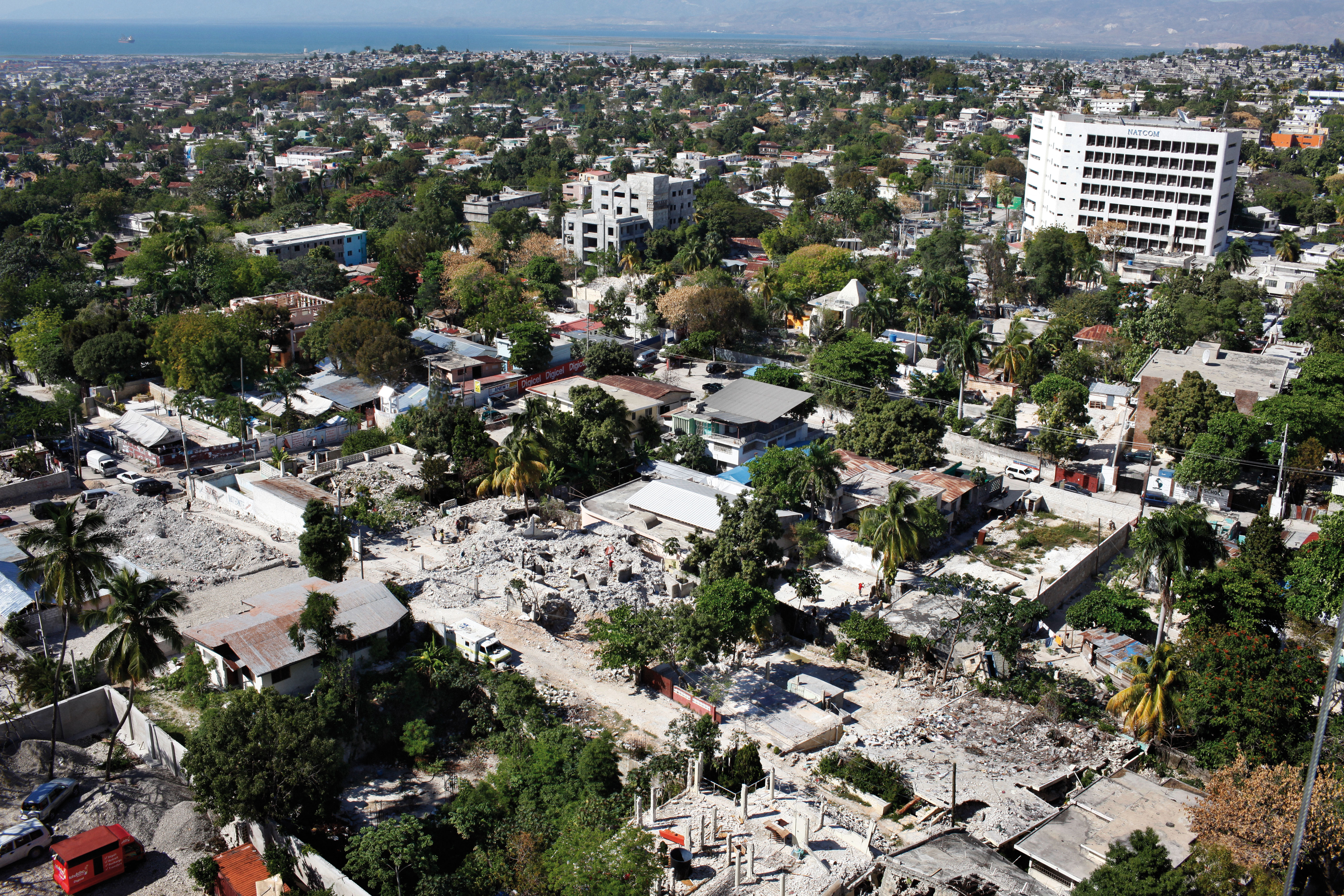 Vue du quartier de Turgeau, depuis la tour de la compagnie téléphonique Digicel