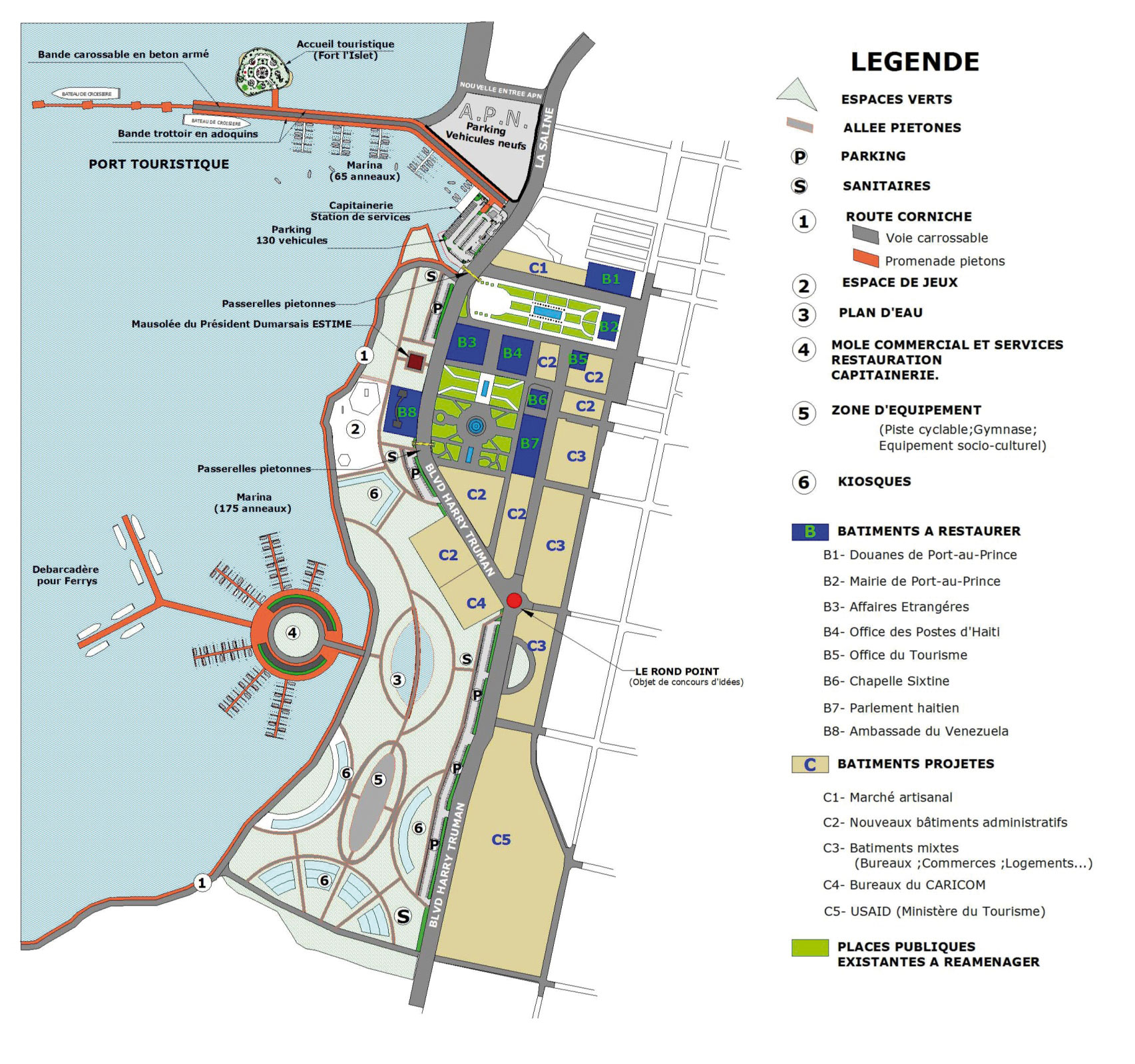Projet de planification pour la zone portuaire de Port-au-Prince, plan d’ensemble