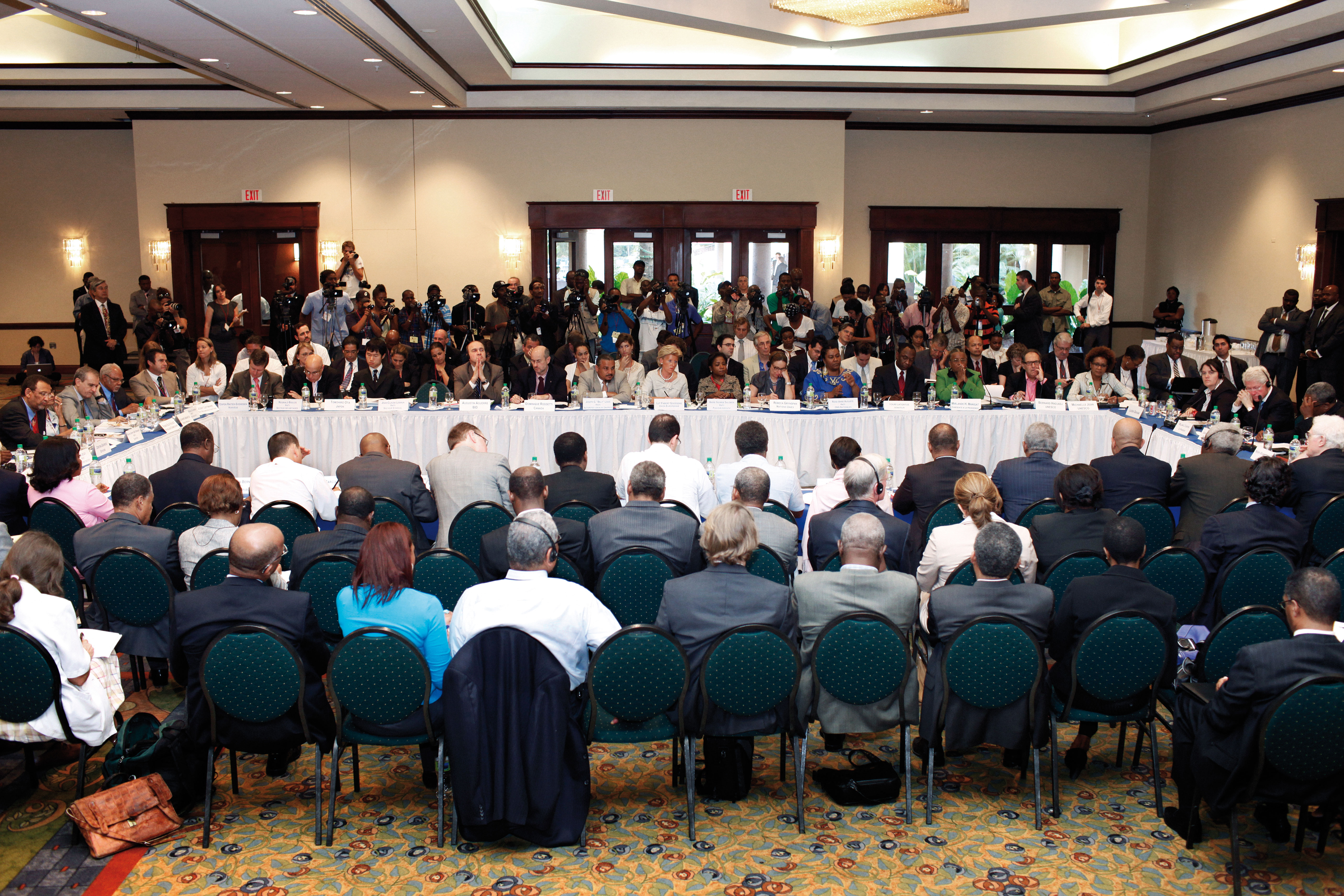 Réunion de la Commission Interimaire pour la Reconstruction d´Haiti (CIRH). Avec, notamment, les co-présidents Bill Clinton et Jean-Max Bellerive, premier ministre d´Haïti