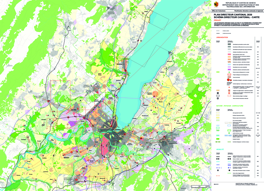Plan directeur cantonal 2030, carte du schéma directeur cantonal