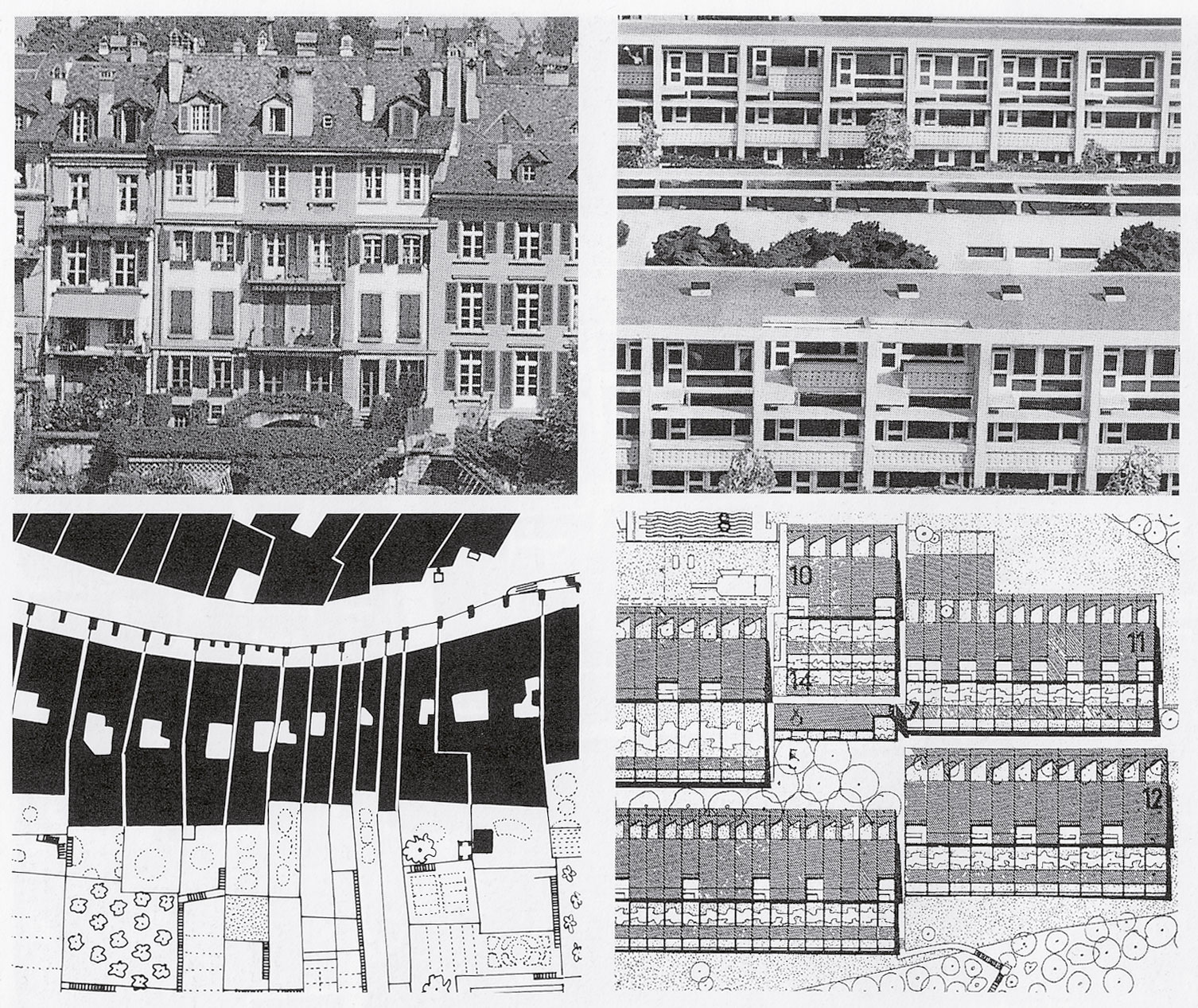 Comparaison entre les structures de la vieille ville de Berne et Halen (Doc.: fourni par l'auteur)